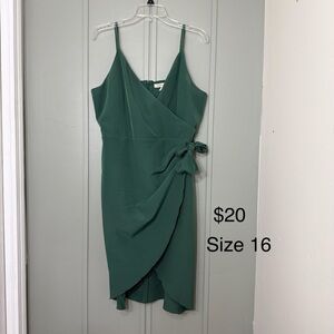 Elegant Green Wrap Dress